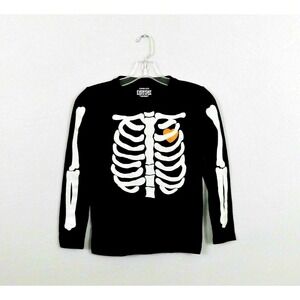Crewcuts Girl Glow-in-the-dark Bones T-shirt,‎ Size 10, Black, Silver, New